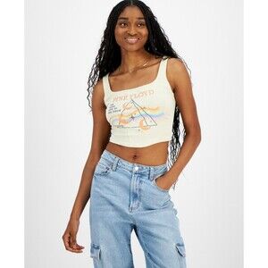 Grayson Threads, the Label Juniors' Pink Floyd Graphic Corset Top - Beige, L